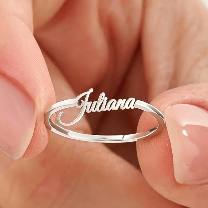 Women's Elegant 316L Stainless Steel Letter Ring
